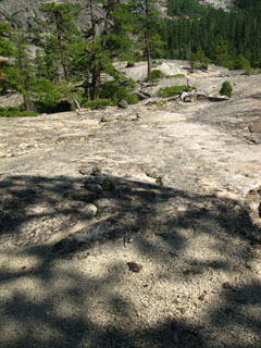 Burnished rock above Camp Irene.